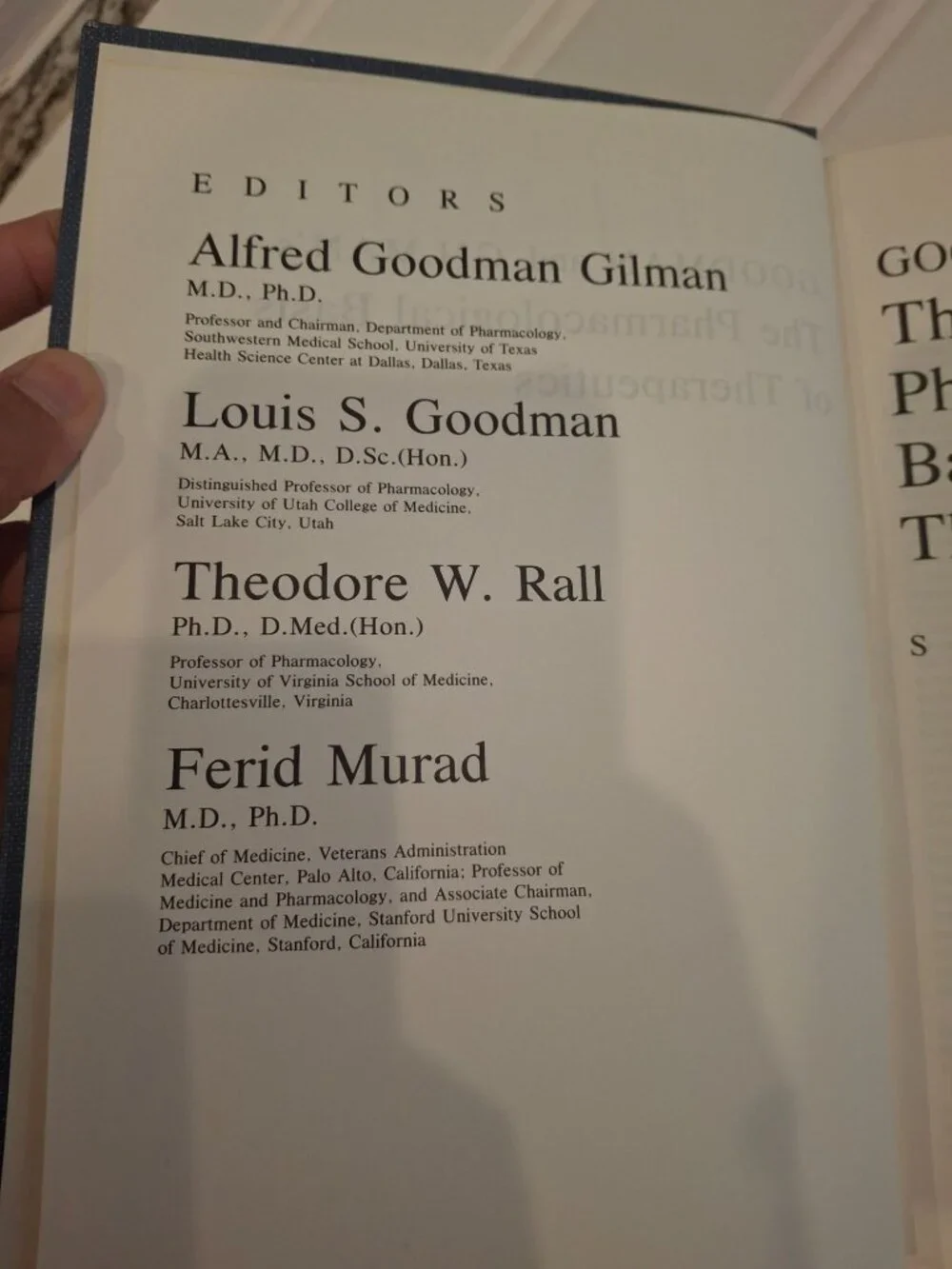 Goodman Gilman's Pharmacological Basis Therapeutics 7th Ed 1985 Medical Textbook